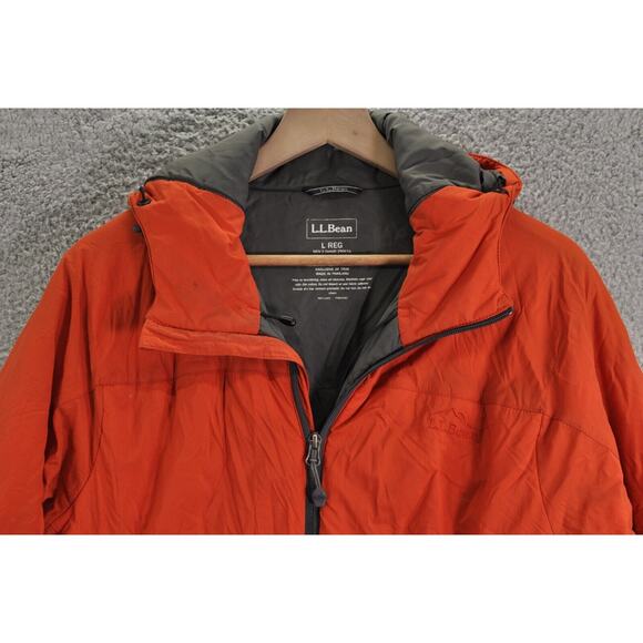 L.L. Bean Jacket Men's Large Orange Hooded Insulated Outdoor Winter Coat - Picture 3 of 11